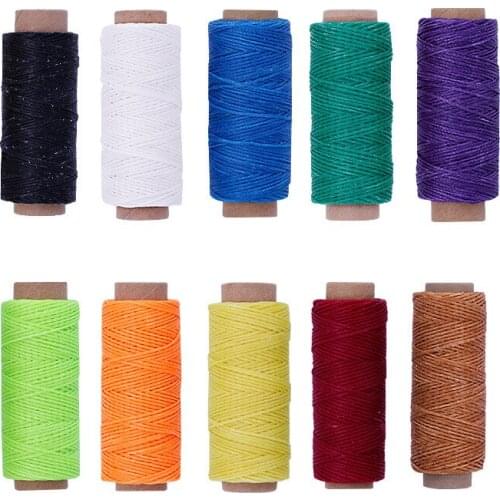 10PCS 150D Leather Waxed Thread Cord Leather Craft String Cotton Line Thread Leather Stitching Tool DIY Material 50meters
