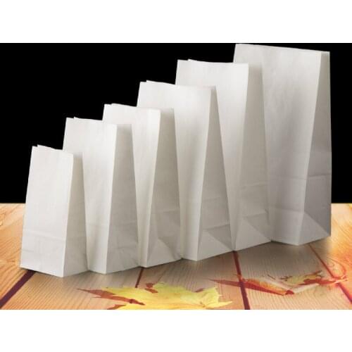 100pcs White open top bag bread food candy packing bags large eight side seal stand up pouch pacakge