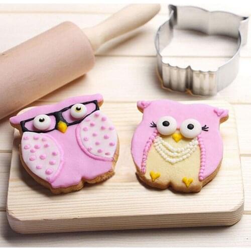 1pcs 3D Owl Shape Biscuit Mold Cutter Gingerbread Cartoon Stainless Steel Cookie Moulds Bakeware Fondant Cake Decorating Tools