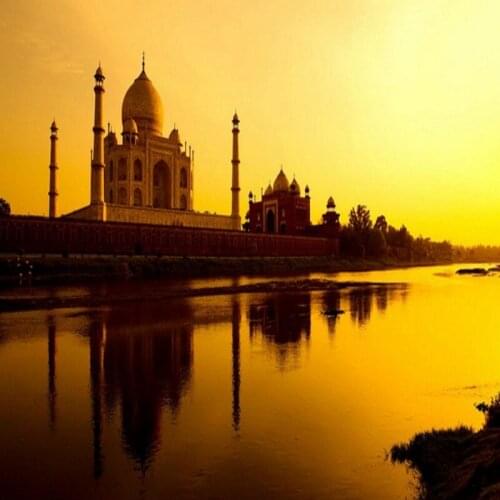 3D photo wallpaper Stereo wallpaper Golden European landscape water church fresco living room background wall mural wallpaper