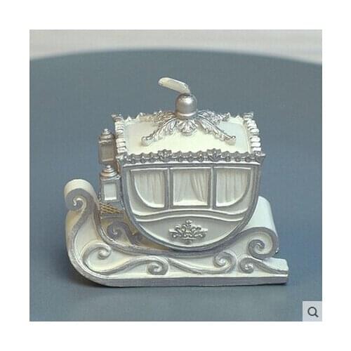 3D Christmas Carriage Silicone Candle Mold Fondant Wedding ChristmasCake Decorating Tools Chocolate Mould Resin Clay Soap Molds