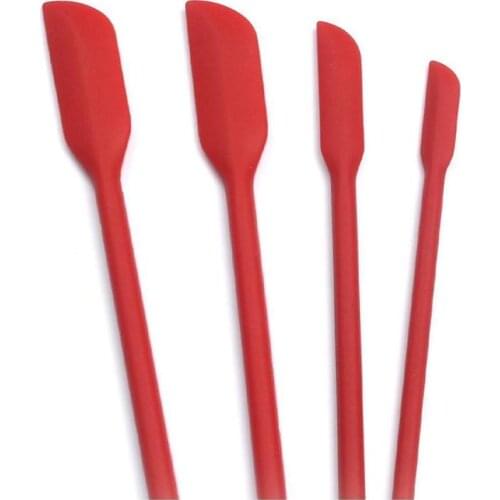 4pcs 4 Sizes Makeup Brush Flexible Multifunctional Cans Silicone Spatula Last Drop Scraper Easy Clean Jar Home Reusable Cooking