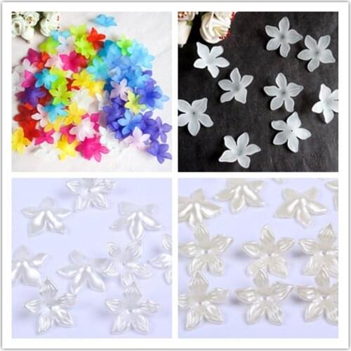 50Pcs/lot Fashion DIY Acrylic Flower Loose Beads,handmade earring/headdress flower accessory beads 29mm y1012