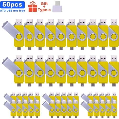 50pcs/lot OTG 3IN1 USB Flash Memory Stick 16GB 32GB Pendrive 4GB 6GB 64GB USB Flash Drive For Computer/Android Phone free logo