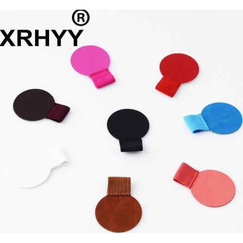 XRHYY 8Pcs Round Self-adhesive Leather Pencil Clip Elastic Loop For Notebooks Journals Planners Calendars Clipboards Pens Holder