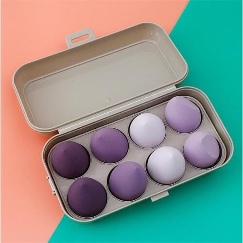 8pcs Gourd Water Drop Makeup Puff Set Womens Beauty Sponge Cosmestic Egg Tool Set Wet and Dry Use with Storage Box