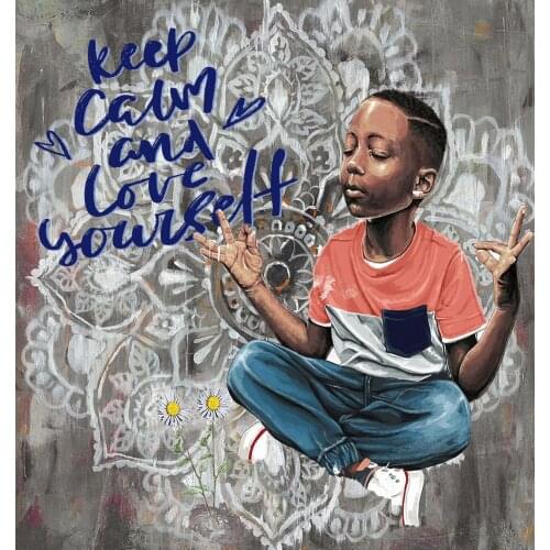 Africa Boy Graffiti Canvas Sunflowers Posters Wall Art Room Decor Inspiration Painting Printing For Living Room Bedroom Offices