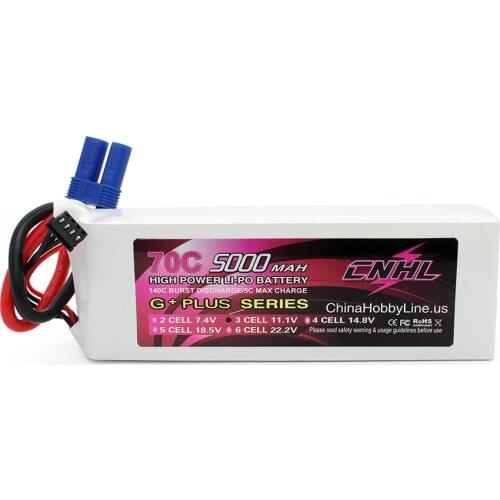 CNHL G+PLUS 5000mAh 11.1V 3S 70C Lipo Battery for Airplane Helicopter Jet Edf Speedrun With EC5 Plug