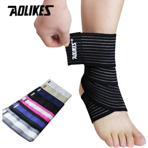 AOLIKES 1PCS High Quality Outdoor Sports Spirally Ankle Brace Support Pro Soccer Basketball Ankles Protection Adjustable Elastic