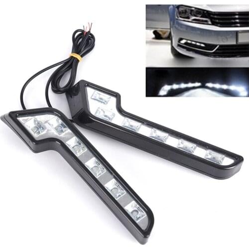 Auto 6LED Rijden light Universele L fog fog 12V Drl Dagrijverlichting kit automatic style super wit / 2 Pcs