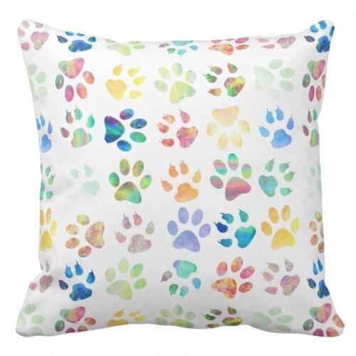 Pet Paw Print Throw pillow case