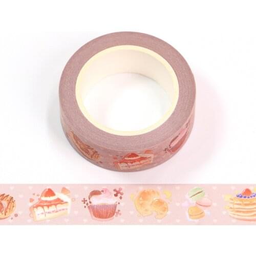 15mm*10m Sweet cake Masking Washi Tape food Decorative Adhesive Tape Diy Scrapbooking Sticker Label Stationery