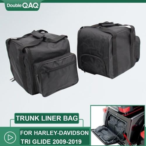 For Harley-Davidson Tri Glide Trike 2Pcs Saddlebags Motorcycle Trunk Liner Pouch Travel Bags 2009-2019