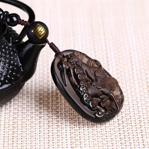 God dog crane crane obsidian pendant is a horse in 2017 lucky mascot