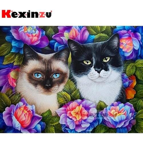 KEXINZU Full Square/Round 5d Diamond Painting-flower Cat-3d Embroidery kit Cross Stitch Mosaic Full Picture Rhinestone Decor Y06