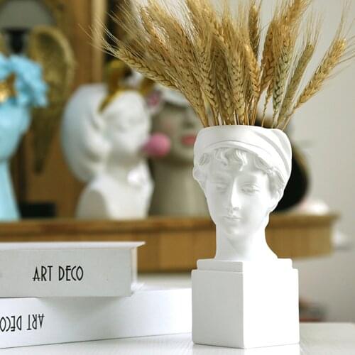 Beautifull 3D Girl Head Cement Vase Mould DIY Concrete Flower Pot Silicone Planter Molds Garden Decorating Craft