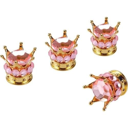 Crown Valve Cap Innovative Modified Car Tire Cap Universal Valve Core Cap 4PC The Wire Is Tight, More Secure