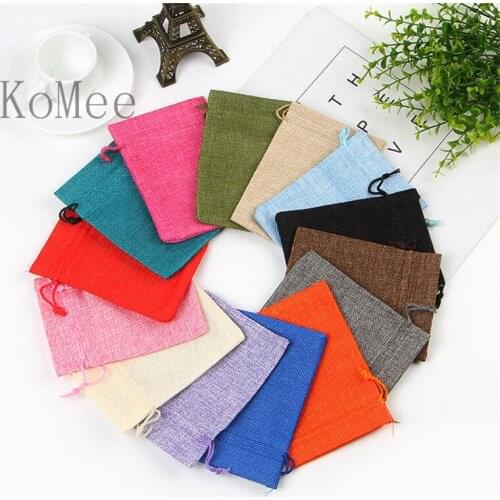 10pcs Small Jute Bags Burlap Drawstring Gift Bag Linen Storage Pouches Wedding Party Decoration Candy Jewelry Packaging Bags