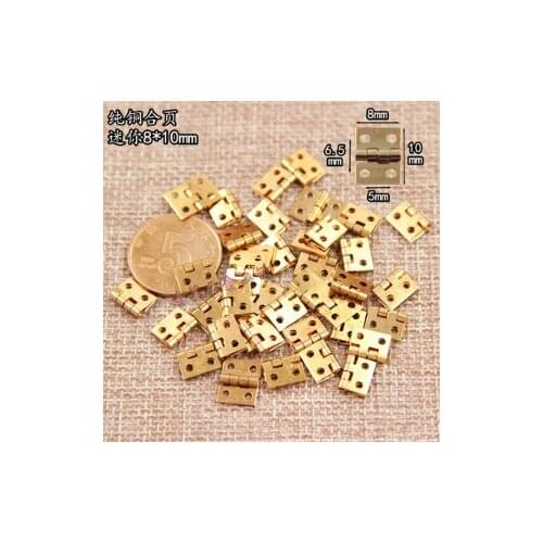 Min Mini hinge Mini hinge pocket flat hinge pure copper hinges gift box folding 8 * 10mm brass