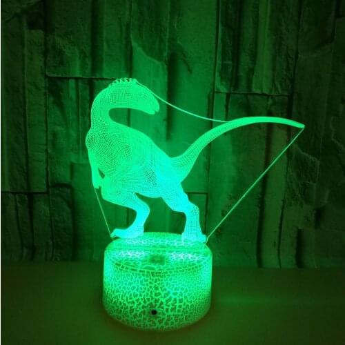 New Dinosaur 3d Decoration Night Light Colorful Touch Usb Led Visual Night Lamp Gift Decoration 3d Small Table Lamp