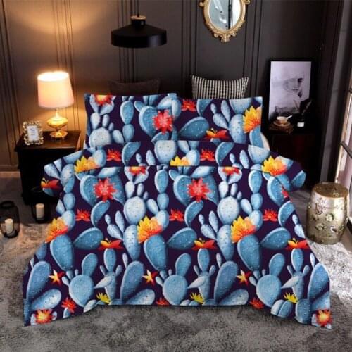 New Tropical Plant Bedding Set Cactus Duvet Cover Sets Flower Blanket cover Queen King Quilt Cover Bed Linen