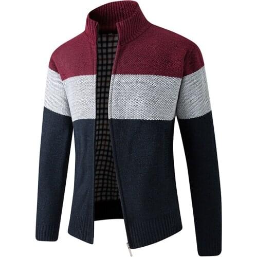 2020 autumn mens sweater casual long-sleeved thick large size fleece warm shirt sweater coat jacket