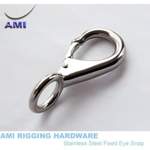 4# 3/4" 19*96mm Fixed Rigid Eye Boat Snap Stainless Steel 316 Marine Boat Rigging Hardware