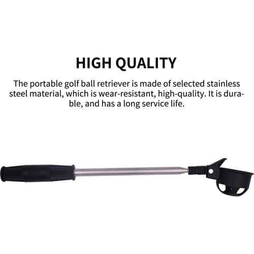 Golf Ball Picker With Automatic Locking Spoon Cup Golf Ball Picker Stainless Steel Retractable Ball Retriever Sucker Tool