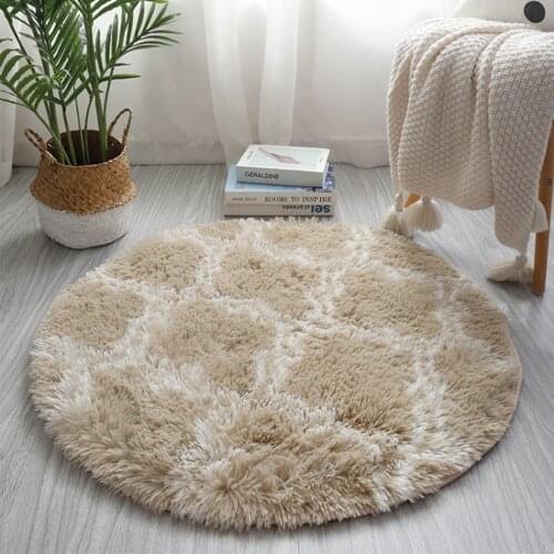 Fluffy Round Carpet For Living Room Decorative Rugs Long Plush Carpets For Bedroom Shaggy Large Area Rugs Modern Simplicity Mats