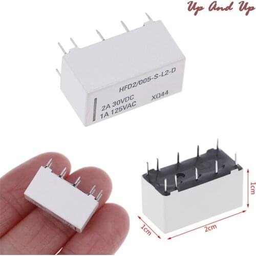 5V Coil Bistable Latching Relay DPDT 30VDC 2A 1A 125VAC HFD2/005-S-L2-D Realy