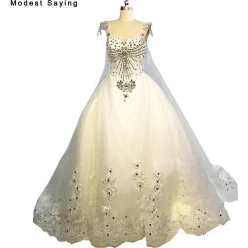 Real Luxury Ivory Royal Ball Gown Sweetheart Rhinestone Wedding Dresses 2017 with Cathedral Train Bridal Gowns Custom Made LW12