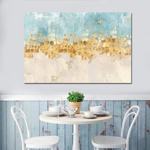 Modern POP High Quality abstract gold oil painting on canvas for living room home decor unframed canvas photo prints