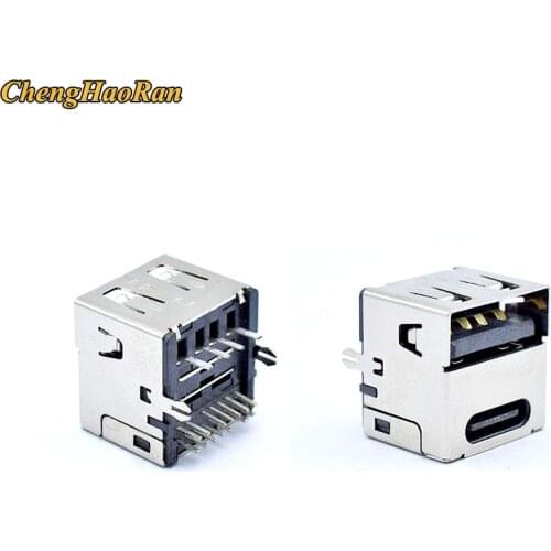 Type-C 14P single side plug USB a 180 degree vertical plug PD fast charging two in one car charging