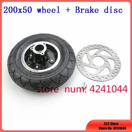 200x50 (8x2'') tire inner tube + Wheel Hub +Brake disc 8" Aluminium Alloy Wheels fits Gas Scooter & Electric Scooter