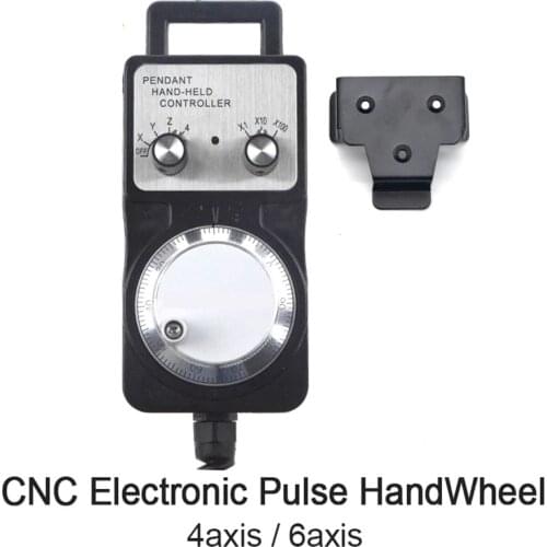 WaveTopSign HandWheel Pulse Generator CNC Electronic HandWheel 4axis 6axis MPG 60mm DC5V 6pin 100PPR use for CNC Router Machine
