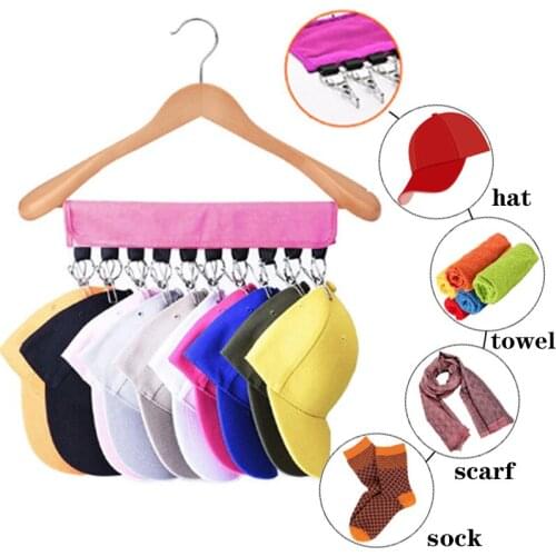 Velcro Self-adhesive Hat Clip Hanger Foldable Hat Hanger Bathroom Clothespin Portable Hat Clip Socks Clip