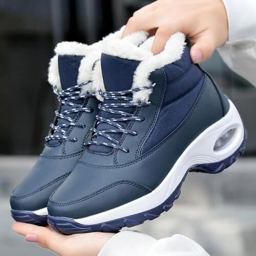 Women shoes warm flat winter boots waterproof shoes 2021 winter shoes woman platform snow boots female plus velvet ankle boots