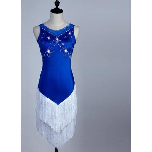 Latin Dance Dress Women Adult Sleeveless Fringe Skirt Girls Child Rumba Cha Cha Costumes Ballroom Competition Clothes DQL2999