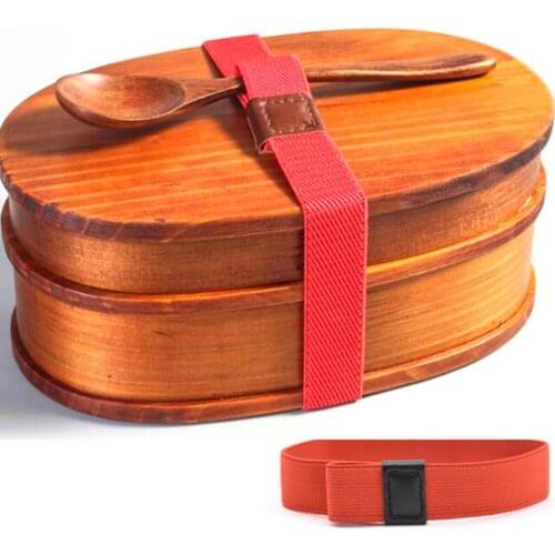 10pcs Two Layers Stackable Bento Box Elastic Strap Double Layer Lunchbox Band