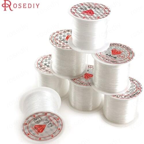 2 Rolls 0.2MM 0.25MM 0.3MM 0.4MM 0.5MM 0.6MM 0.8MM White Nylon Crystal Fishing Line Manual Jewelry Making Findings