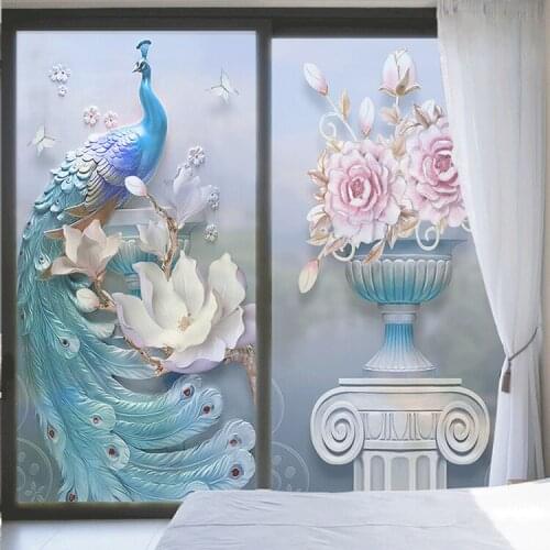 23style Room Decoration Aesthetic Kitchen Electrostatic Frosted Glass Film Opaque Bathroom Sliding Door Toilet Window Sticker