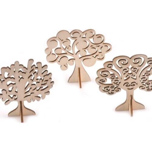 3Pcs/lot Natural Wood DIY Craft Supplies Ornament Unfinished Wooden Accessories Self-standing Home Decor Arts And Crafts M2590