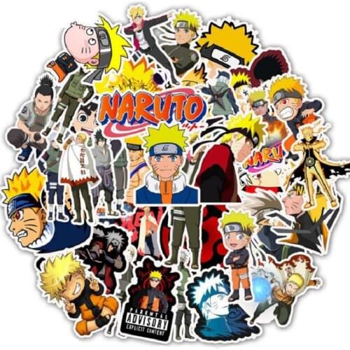 50PCS Anime Naruto Sasuke Cartoon Stickers For Electric Car Luggage Trolley Case Suitcase Computer Waterproof Decal Stickers