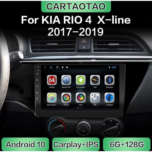 Android 10.0 car radio GPS navigation WiFi CarPlay multimedia player for KIA RIO 4 X-line 2017 2018 2019 DSP RDS IPS NO DVD 2din