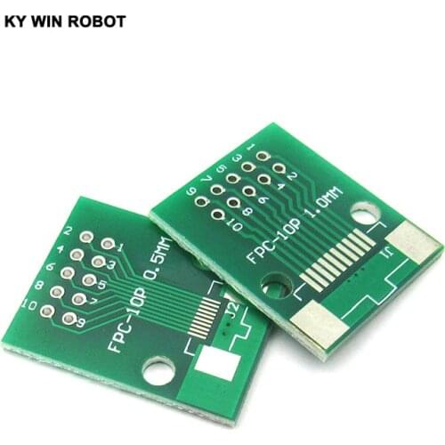 Free Shipping 5 PCS/LOT Double Side 0.5mm 1mm FFC FPC 10P 10 Pin to 2.54mm DIP Moudle PCB Board Adapter Socket Plate