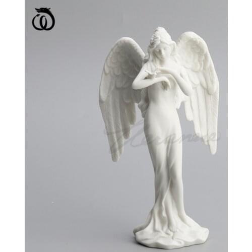Home Decor Angel Wings Girl Arts Sculpture Creativity Character Statue Ceramic Craft Desktop Room Decoration Birthday Gift R7192