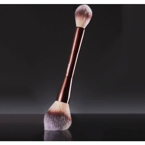 Dual ended Powder + Highlighter Makeup brushes Powder contour Make up brush exquisite Professional Cosmetic tool metal handle