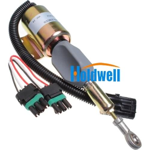 Holdwell Fuel Injection Pump Solenoid Shut Off Solenoid RE502474 for Cummins 6CT Hitachi John Deere