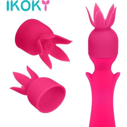 IKOKY Magic Wand Attachment AV Rod Head Cap Vibrator Accessories Clitoris Stimulation Sex Toys for Women Adult Product Silicone
