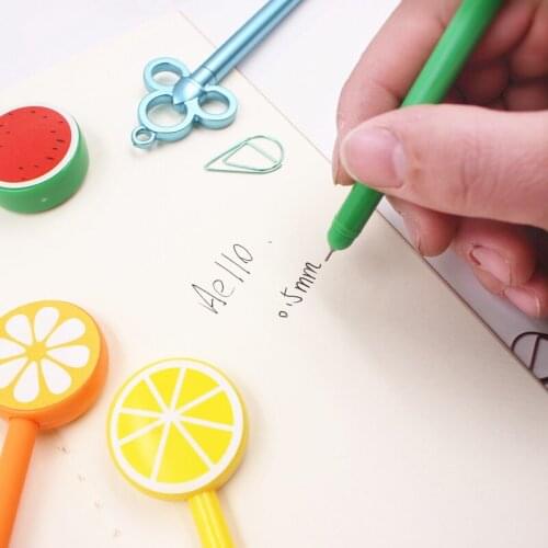 Jonvon Satone 40 Pcs 0.5mm Korean Fruit Gel Pen Writing Stationery For Kids Gift Kawaii Office School Supplies Stationary Items